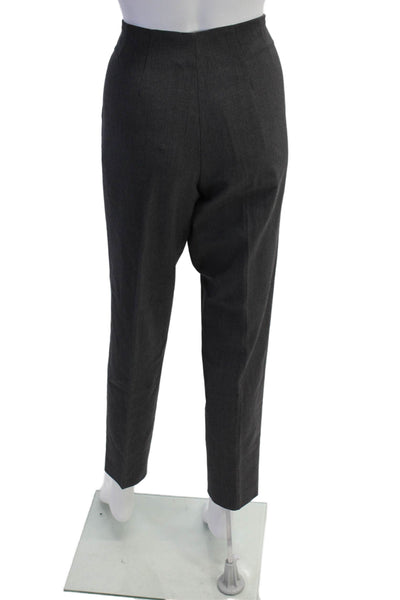 Rivamonti Womens High Rise Slim Leg Zip Up Dress Pants Gray Wool Size 8