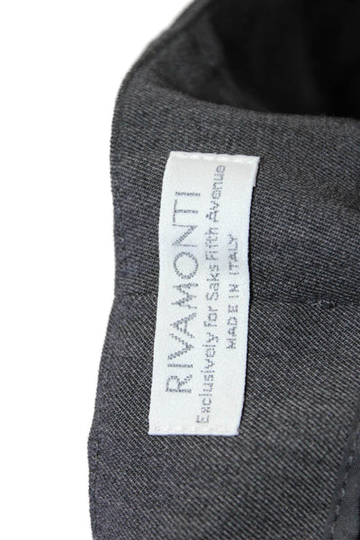 Rivamonti Womens High Rise Slim Leg Zip Up Dress Pants Gray Wool Size 8