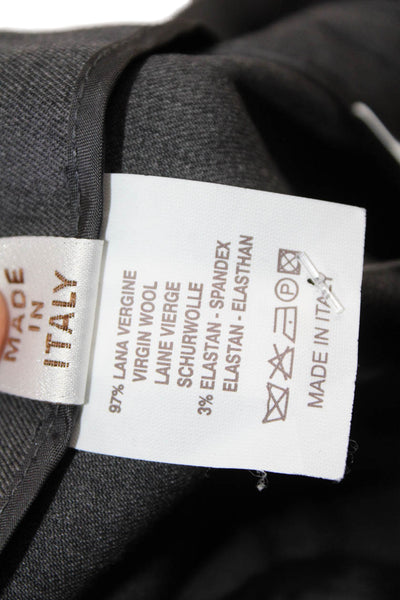 Rivamonti Womens High Rise Slim Leg Zip Up Dress Pants Gray Wool Size 8