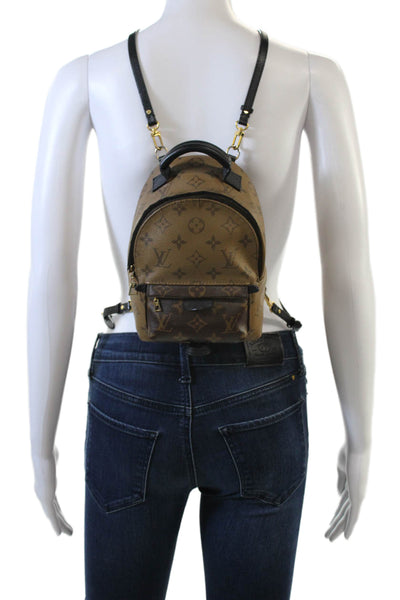 Louis Vuitton Unisex Adults Canvas Monogram Palm Springs Mini Backpack Tan