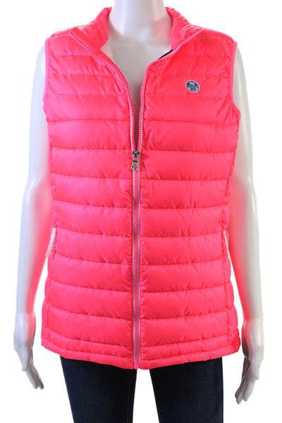 North Sails Womens Zipped Sleeveless Collared Puffer Vest Jacket  Pink Size S