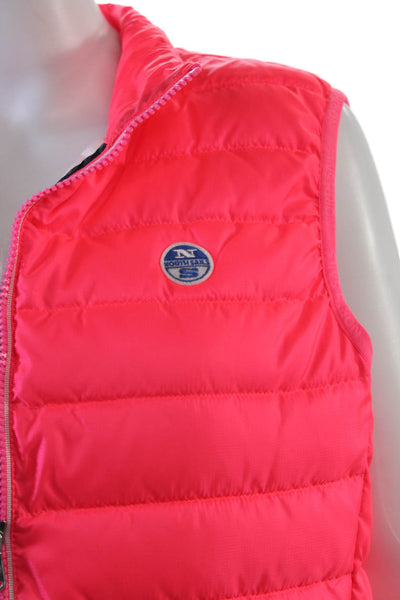 North Sails Womens Zipped Sleeveless Collared Puffer Vest Jacket  Pink Size S