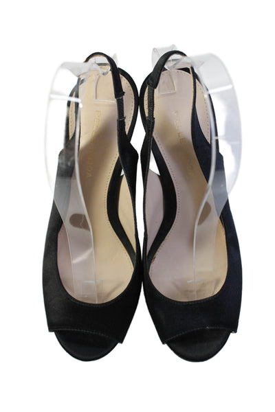 Pelle Moda Womens Open Toe Slingback Platform Stiletto Heels Black Size 6