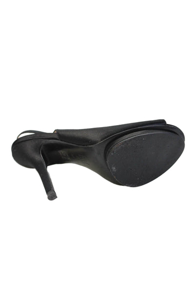 Pelle Moda Womens Open Toe Slingback Platform Stiletto Heels Black Size 6