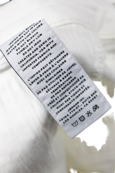 J Brand Womens Cotton Mid Rise Pocketed Skinny Jeans Solid White Size 26