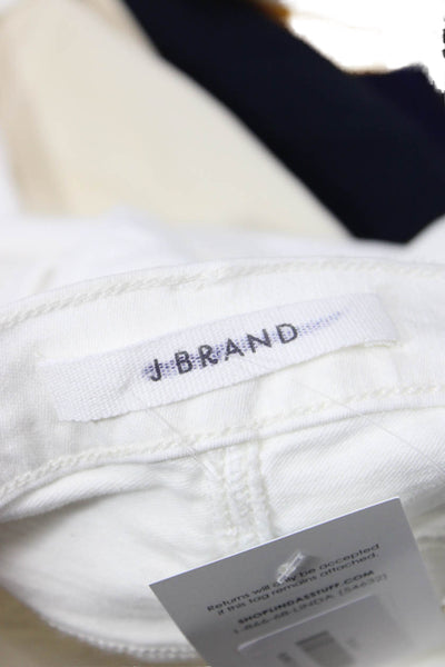 J Brand Womens Cotton Mid Rise Pocketed Skinny Jeans Solid White Size 26