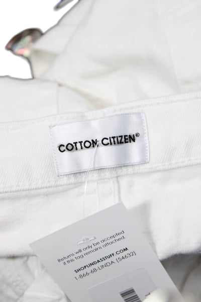 Cotton Citizen Womens Cotton Distressed Detail Skinny Jeans Solid White Size 28