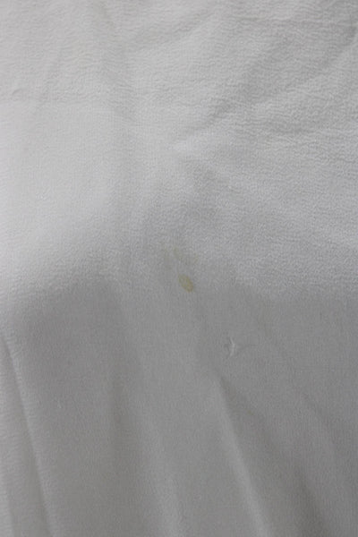DKNY Womens Silk Textured Sleeveless Scoop Neck Tank Blouse Cream Size L