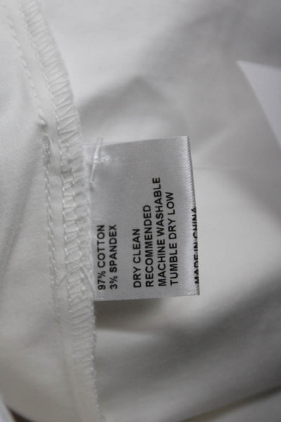 Cynthia Rowley Womens 3/4 Sleeve Off Shoulder Blouse White Cotton Size Large