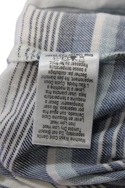 Current/Elliott Womens Sleeveless Scoop Neck Striped Mini Dress White Blue 0