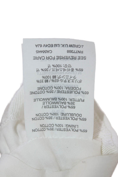 J Crew Womens Back Zip Knee Length A Line Skirt White Cotton Size 6