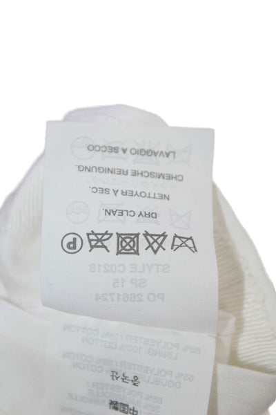 J Crew Womens Back Zip Knee Length A Line Skirt White Cotton Size 6