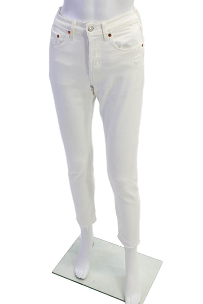 Levi Strauss & Co Womens Cotton Skinny Straight Leg Denim Jeans White Size 24