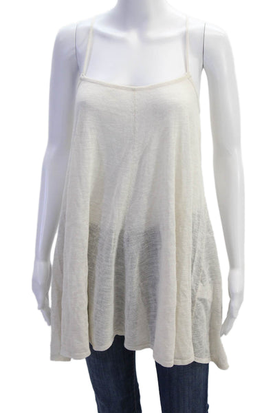 FP Beach Womens Cotton Sheer Sleeveless Cover Up Dress Beige Size XS