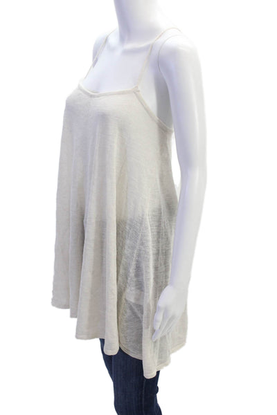 FP Beach Womens Cotton Sheer Sleeveless Cover Up Dress Beige Size XS