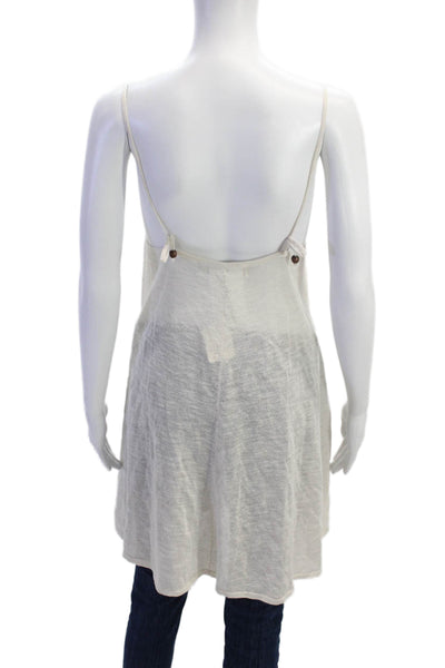 FP Beach Womens Cotton Sheer Sleeveless Cover Up Dress Beige Size XS