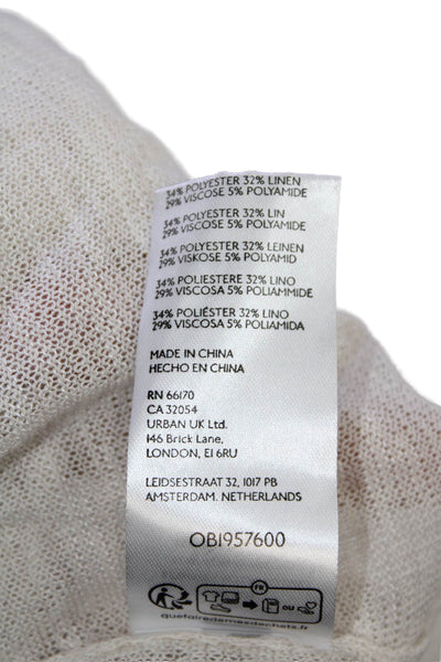 FP Beach Womens Cotton Sheer Sleeveless Cover Up Dress Beige Size XS