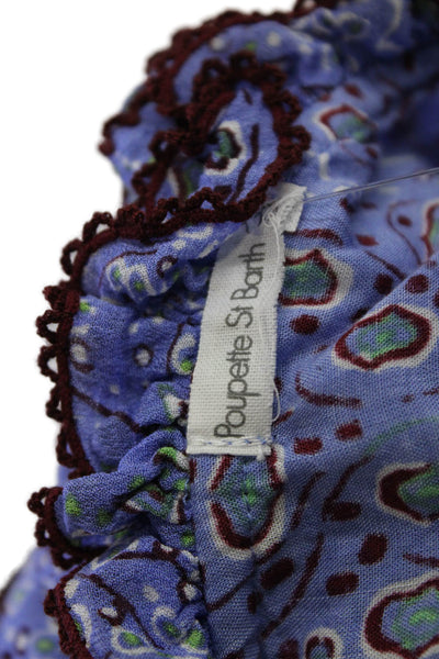 Poupette St. Barth Womens Geometric Print Sleeveless Blouse Multicolor Size S