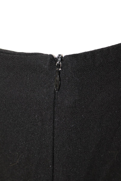 Jarbo Womens Solid Flat Front Zip Up Tapered Pants Trousers Black Size 38
