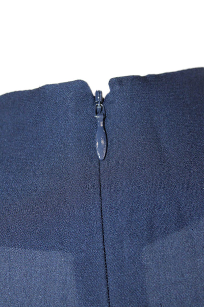 Intermix Womens Long Button Sleeves Blouse Navy Blue Size Large