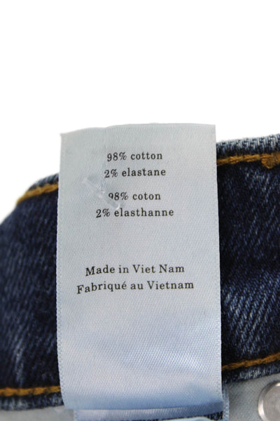 Everlane Womens Straight Leg Zip Up The Way High Jeans Blue Cotton Size 29