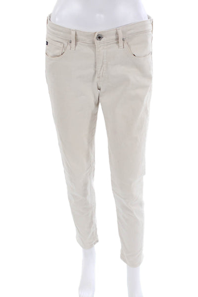 AG Adriano Goldschmied Womens The Stevie Ankle Straight Ankle Jeans Beige Size 2