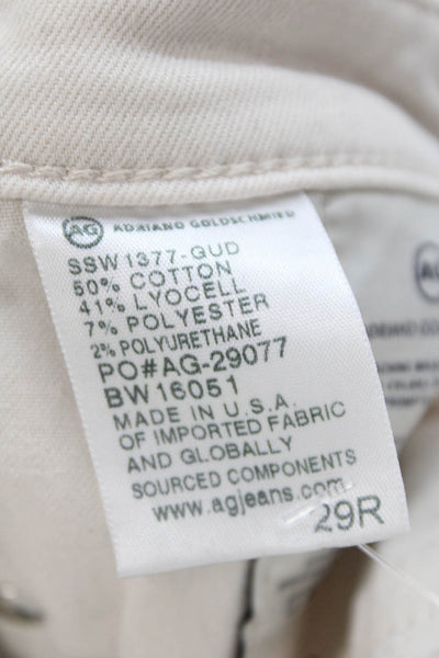 AG Adriano Goldschmied Womens The Stevie Ankle Straight Ankle Jeans Beige Size 2