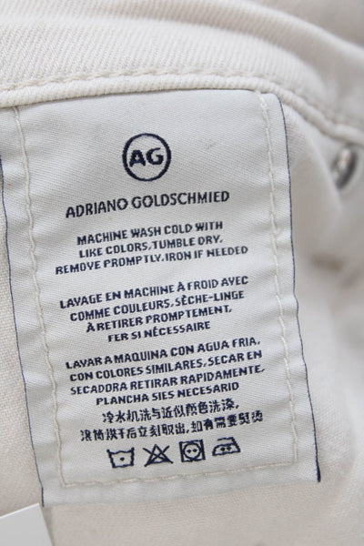 AG Adriano Goldschmied Womens The Stevie Ankle Straight Ankle Jeans Beige Size 2