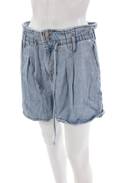 Frame Womens Cotton Drawstring Button Zip Denim Shorts Blue Size EUR 29