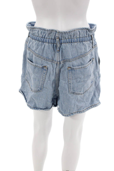 Frame Womens Cotton Drawstring Button Zip Denim Shorts Blue Size EUR 29