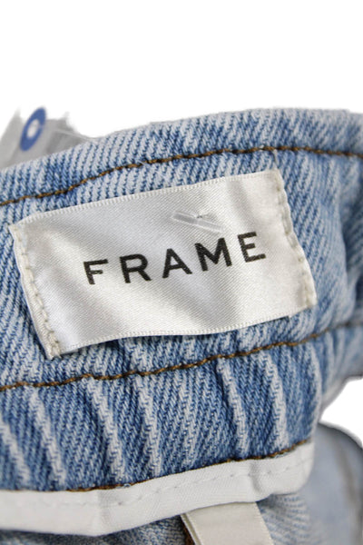 Frame Womens Cotton Drawstring Button Zip Denim Shorts Blue Size EUR 29