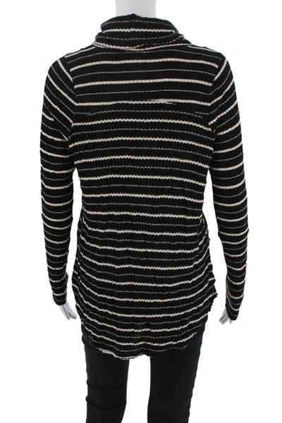 We The Free Womens Striped Turtleneck Sweater Black White Size Extra Small