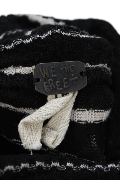 We The Free Womens Striped Turtleneck Sweater Black White Size Extra Small