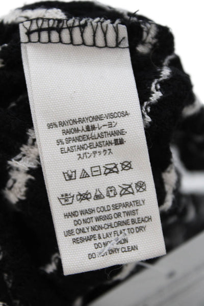 We The Free Womens Striped Turtleneck Sweater Black White Size Extra Small