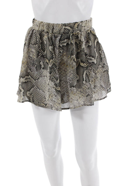 Show Me Your Mumu Womens Snakeskin Print Shorts Multi Colored Size Extra Small