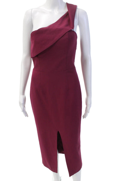 Yumi Kim Womens One Shoulder Sleeveless Front Slit Dress Purple Size Small