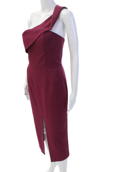 Yumi Kim Womens One Shoulder Sleeveless Front Slit Dress Purple Size Small