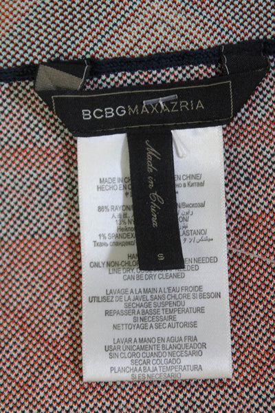 BCBG Max Azria Womens Abstract Print Starr Skirt Saffron Red Blue Size Small