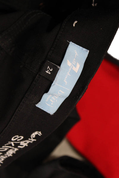 7 For All Mankind Blair Denim Womens High Waist Skinny Leg Jeans Black Size 24