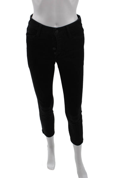 Paige Black Label Womens Hoxton Ankle Peg Leg Jeans Black Cotton Size 25