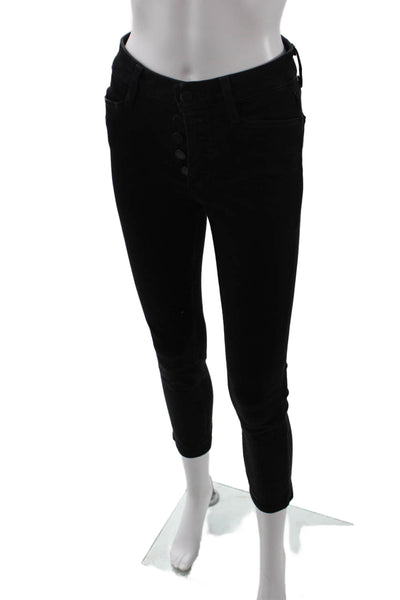 Paige Black Label Womens Hoxton Ankle Peg Leg Jeans Black Cotton Size 25