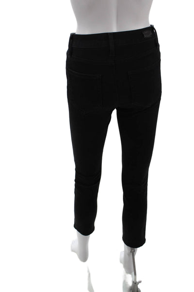 Paige Black Label Womens Hoxton Ankle Peg Leg Jeans Black Cotton Size 25