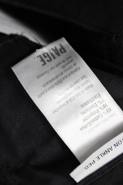 Paige Black Label Womens Hoxton Ankle Peg Leg Jeans Black Cotton Size 25