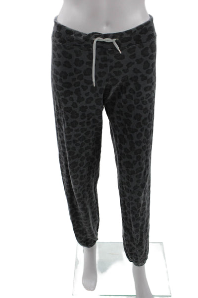 Monrow Womens Animal Print Sweatpants Gray Black Cotton Size Medium