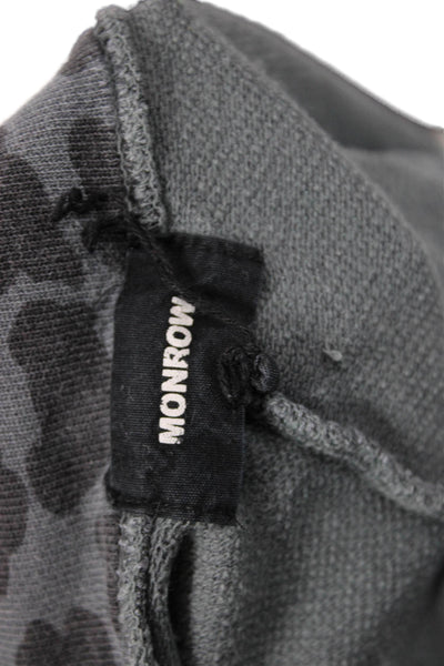 Monrow Womens Animal Print Sweatpants Gray Black Cotton Size Medium