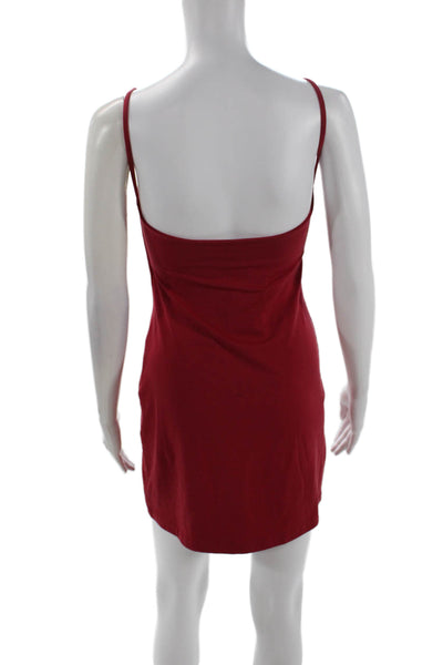 Susana Monaco Womens Spaghetti Strap Square Neck Mini Sheath Dress Red Small