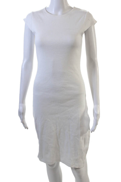 Lioness Womens Short Sleeves Dont Blame Me Mid Calf White Cotton Size Small