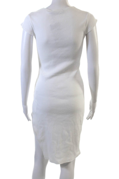 Lioness Womens Short Sleeves Dont Blame Me Mid Calf White Cotton Size Small