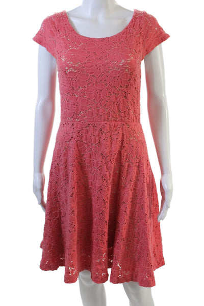 Maeve Anthropologie Womens Cotton Floral Embroidered Sheath Dress Red Size S