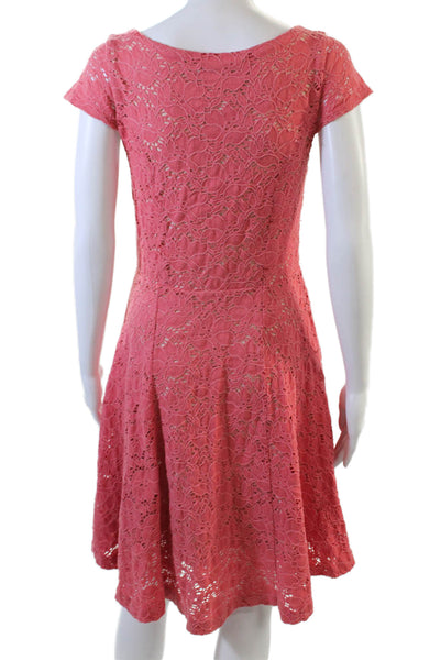Maeve Anthropologie Womens Cotton Floral Embroidered Sheath Dress Red Size S